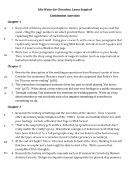Like water for chocolate essay