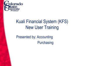 Kuali Financial System (KFS)New User Training