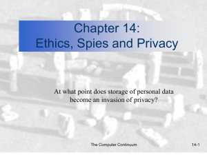 Chapter 14: Ethics and Computers in Society Today