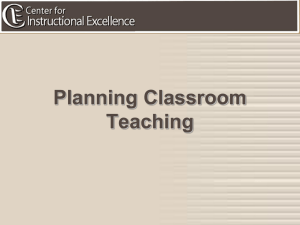 Planning Classroom Teaching Final