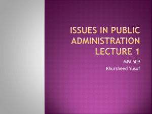 Issues in Public Administration Lecture 1