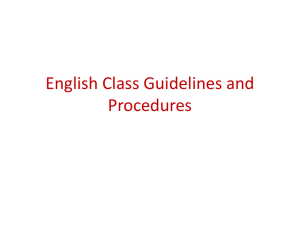 English Class Rules and Procedures