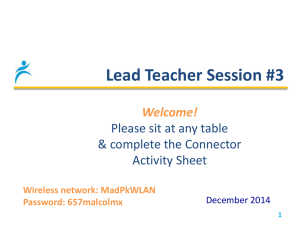 Slides from Lead Teacher Session 3