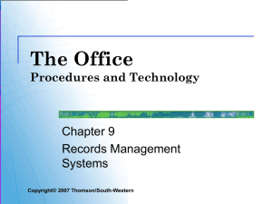 Topic 9-2 Paper Records Systems