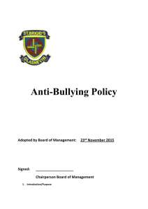 10. Availability of Anti-Bullying Policy