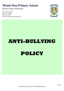 Our Anti- Bullying Policy - Mount Sion Primary School