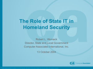 The Role of State IT in Homeland Security