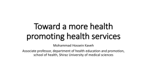 Toward a more health promoting health services