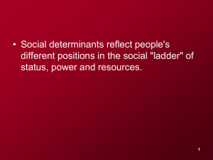 ACTION ON THE SOCIAL DETERMINANTS OF HEALTH: