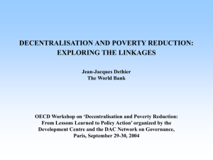 DECENTRALISATION AND POVERTY REDUCTION