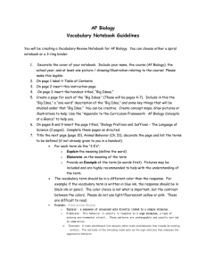 AP Biology Vocabulary Notebook Guidelines