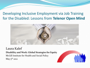 Developing Inclusive Employment via Job Training for the Disabled