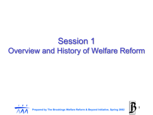 An Overview of Welfare Reform