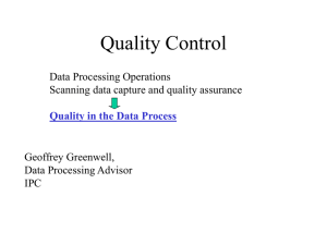 Quality Control: data processing