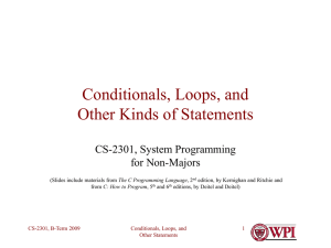 Conditionals, Loops, and Other Kinds of Statements