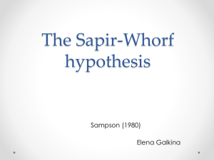 The Sapir-Whorf hypothesis