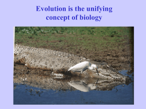 Lecture 2 : Evolution is the unifying concept of biology