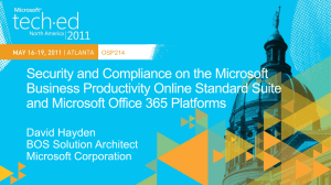 Security and Compliance on the Microsoft Business