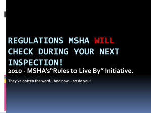 Regulations MSHA WILL Check on their next inspection!