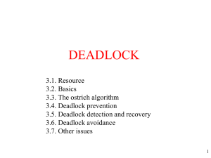 Deadlocks - Department of Computer Science and Information