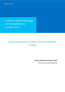 Using the FIM Synchronization Service Management