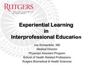 Experiential Learning in Interprofessional Education
