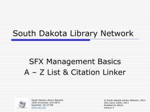 SFX - South Dakota Library Network