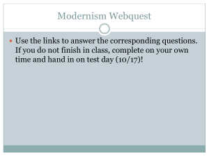Modernism Webquest