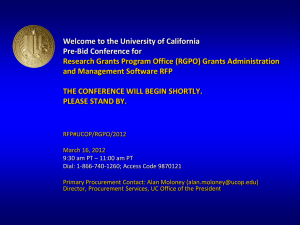 Welcome to the University of California Mandatory Pre