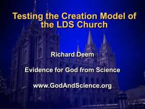 Testing the Creation Model of the LDS Church