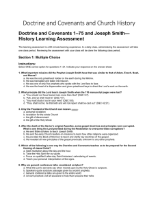 Doctrine and Covenants 1–75 and Joseph Smith—History Learning