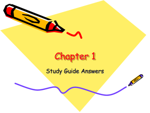 Chapter 1: Study Guide PowerPoint Presentation