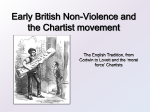 Early British Non-Violence and the Chartist movement