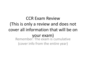 CCR Exam Review