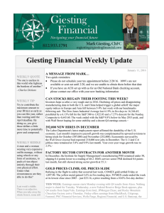 Giesting Financial Weekly Update