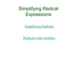 Multiplying and Dividing Radicals