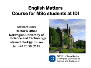 English Matters Course for MSc students