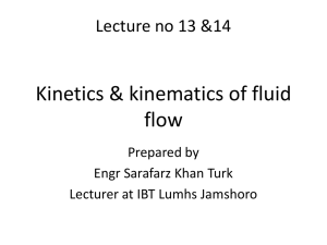 4. Fluid Kinematics - IBT LUMHS