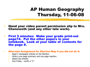 AP Human Geography Monday, 11-03-08