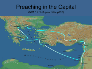 Preaching in the Capital Acts 17:1