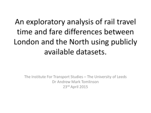 An exploratory analysis of rail travel time and fare differences
