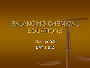 20u2 Chapter 6.5 - Balancing Chemical Equations