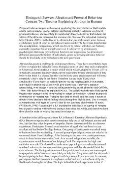 Distinguish between altruism and prosocial behaviour essay