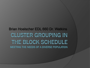 Cluster Grouping in the Block schedule Meeting the needs of a