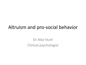 Altruism and pro-social behavior