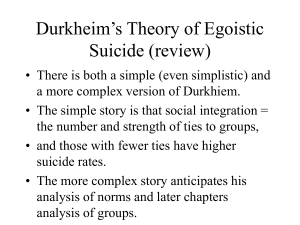 Durkheim's Theory of Egoistic Suicide (review)