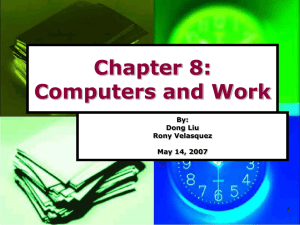 Chapter 8: Computers and Work