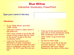 Blue Willow Interactive Vocabulary Link PPT