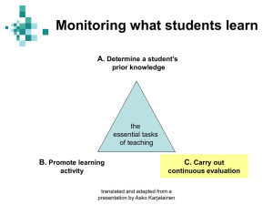 Monitoring what students learn