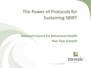 The Power of Protocols for Sustaining SBIRT